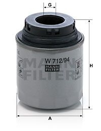 MANN-FILTER alyvos filtras W 712/94