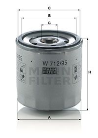 MANN-FILTER alyvos filtras W 712/95