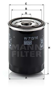 MANN-FILTER alyvos filtras W 713/16