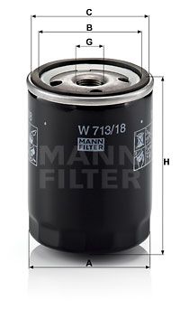 MANN-FILTER alyvos filtras W 713/18