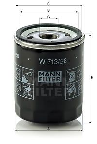 MANN-FILTER alyvos filtras W 713/28