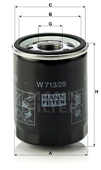 MANN-FILTER alyvos filtras W 713/29