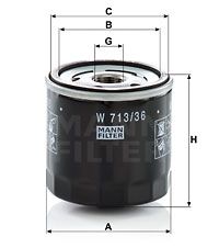 MANN-FILTER alyvos filtras W 713/36