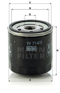 MANN-FILTER alyvos filtras W 714/3