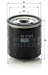 MANN-FILTER alyvos filtras W 714/4