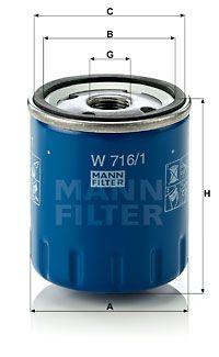MANN-FILTER alyvos filtras W 716/1