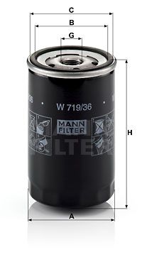 MANN-FILTER alyvos filtras W 719/36