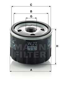 MANN-FILTER alyvos filtras W 77
