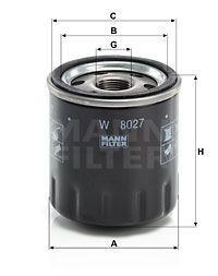 MANN-FILTER alyvos filtras W 8027