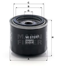 MANN-FILTER alyvos filtras W 811/81