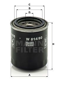 MANN-FILTER alyvos filtras W 814/80