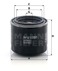 MANN-FILTER alyvos filtras W 815/80