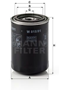 MANN-FILTER alyvos filtras W 818/81