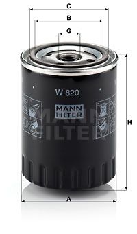 MANN-FILTER alyvos filtras W 820