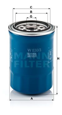 MANN-FILTER alyvos filtras W 830/3