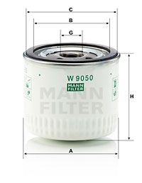 MANN-FILTER alyvos filtras W 9050