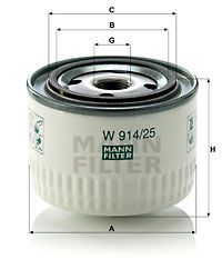 MANN-FILTER hidraulinis filtras, automatinė transmisija W 914/25