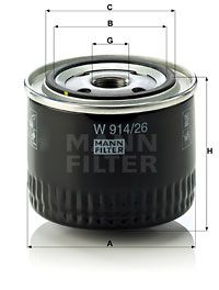 MANN-FILTER alyvos filtras W 914/26