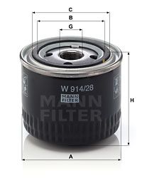 MANN-FILTER alyvos filtras W 914/28