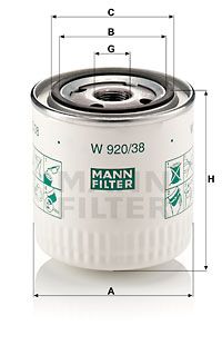 MANN-FILTER alyvos filtras W 920/38