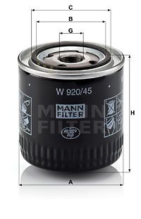 MANN-FILTER alyvos filtras W 920/45