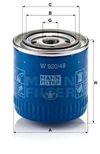 MANN-FILTER alyvos filtras W 920/48