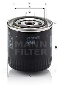 MANN-FILTER alyvos filtras W 920/6
