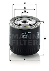 MANN-FILTER filtras, hidraulinė sistema W 920/7