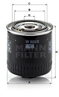 MANN-FILTER alyvos filtras W 920/8