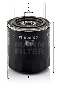 MANN-FILTER alyvos filtras W 920/80