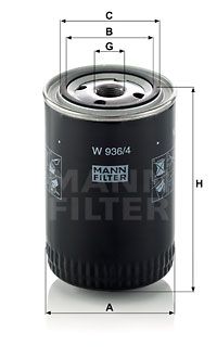 MANN-FILTER filtras, hidraulinė sistema W 936/4