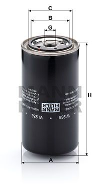 MANN-FILTER alyvos filtras W 938