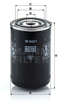 MANN-FILTER filtras, hidraulinė sistema W 940/1