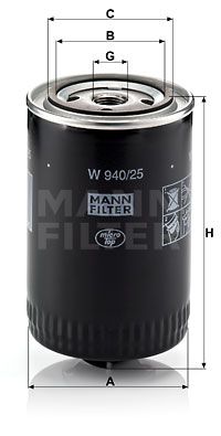 MANN-FILTER alyvos filtras W 940/25