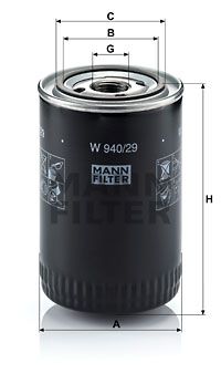 MANN-FILTER alyvos filtras W 940/29