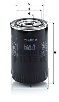 MANN-FILTER alyvos filtras W 940/62