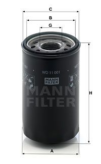 MANN-FILTER Фильтр, система рабочей гидравлики WD 11 001