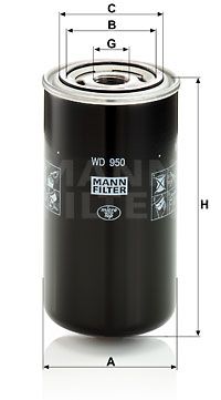 MANN-FILTER Фильтр, система рабочей гидравлики WD 950