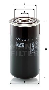 MANN-FILTER Топливный фильтр WDK 950/1