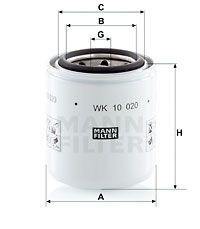 MANN-FILTER Топливный фильтр WK 10 020