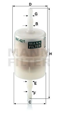 MANN-FILTER Топливный фильтр WK 42/1
