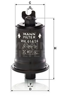 MANN-FILTER kuro filtras WK 614/24 x