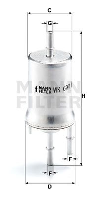 MANN-FILTER Топливный фильтр WK 69/1