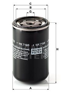 MANN-FILTER Топливный фильтр WK 719/6