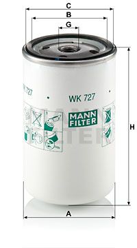 MANN-FILTER Топливный фильтр WK 727