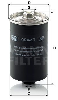 MANN-FILTER kuro filtras WK 834/1