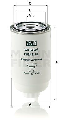 MANN-FILTER Топливный фильтр WK 842/26