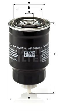 MANN-FILTER Топливный фильтр WK 940/22
