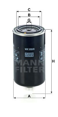 MANN-FILTER Топливный фильтр WK 950/6
