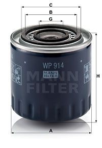 MANN-FILTER alyvos filtras WP 914